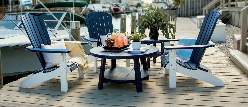 Two-toned adirondack chairs 